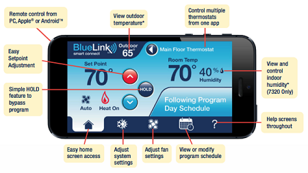 Braeburn BlueLink Wi-Fi Touchscreen Thermostat 7320 - Image 3