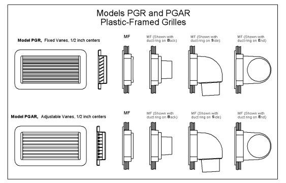 MSI PG Grille w/Mounting Frame - Adjustable Blades - Various Sizes - Image 4