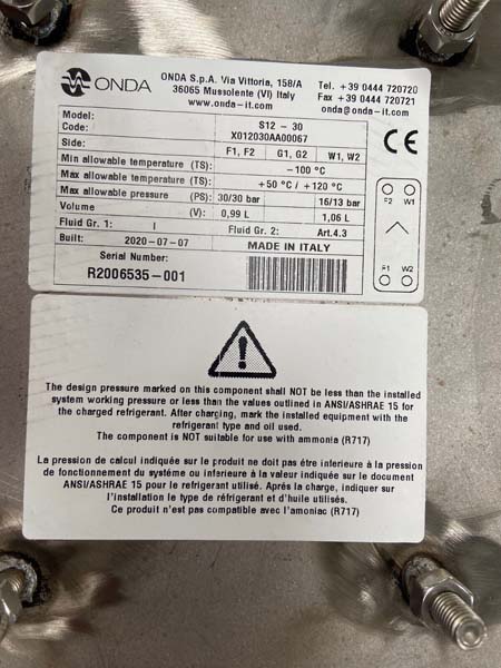 Flat Plate evaporator -refrigerant/liquid 970PSI test 316Lstain 360,000BTU HTGKK - Image 7